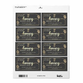 Apiary  calligraphy honey branch etiket (Full Sheet)