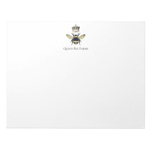 Apiary Elegant Bee Crown Boerderij Notitieblok (Voorkant)