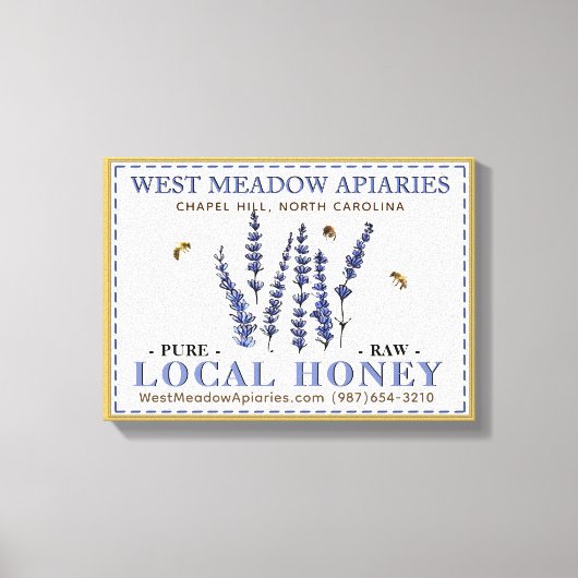 Apiary Farmer's Market Table Sign Lokale Honing Canvas Afdruk (Voorkant)