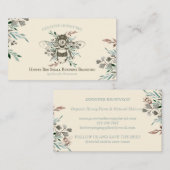 Apiary Floral Rustic Ivory Honey Bee Visitekaartje (Voorkant / Achterkant)