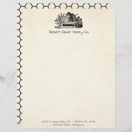 Apiary Fresh Honey Cream Stationery (Voorkant / Achterkant)