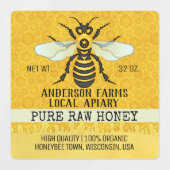 Apiary Honey Jar Bee Boerderij Honeybee en Honeyco Labels (Design 1)