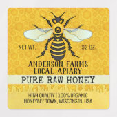 Apiary Honey Jar Bee Boerderij Honeybee en Honeyco Labels (Design 2)