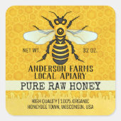 Apiary Honey Jar Labels | Honingbijen Honingraat (Voorkant)