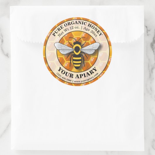 Apiary Honey Label Honeycomb Sjabloon (Tas)