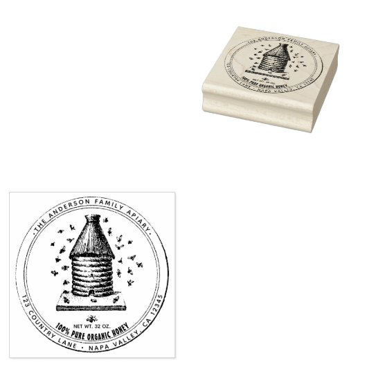 Apiary Honey over  bijenteelt Rubberstempel (Gestempeld)