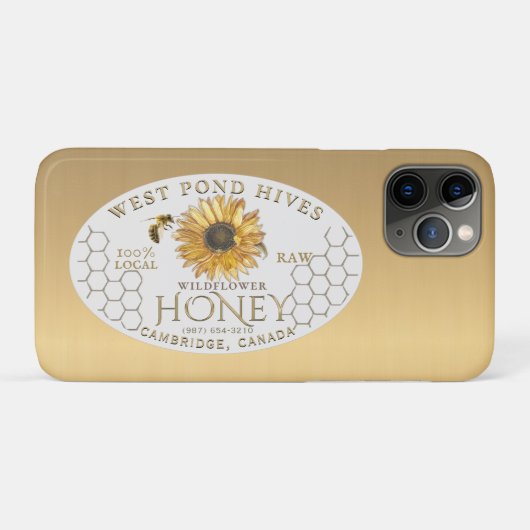 Apiary Honey Sunflower Bee Gold Case-Mate iPhone Case (Achterkant (horizontaal))