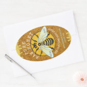 Apiary Honeybee Honey Jar Labels | Honeycomb Bee (Envelop)