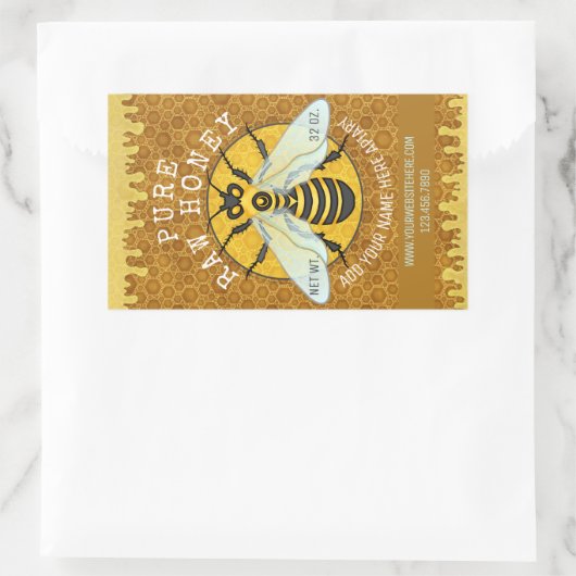 Apiary Honeybee Honey Jar Labels | Honingraat (Tas)