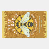 Apiary Honeybee Honey Jar Labels | Honingraat (Voorkant)