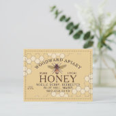 Apiary Honeycomb Honeybee Yellow van de imker Briefkaart (Staand voorkant)