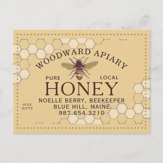 Apiary Honeycomb Honeybee Yellow van de imker Briefkaart (Voorkant)