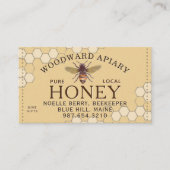 Apiary Honeycomb Honeybee Yellow van de imker Informatiekaartje (Voorkant)