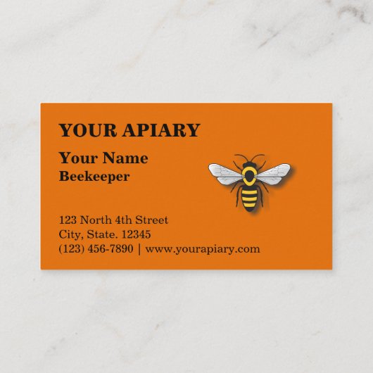 Apiary Honeycomb Sjabloon Visitekaartje (Achterkant)