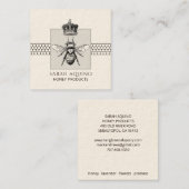 Apiary imker Honeycomb Crown Honey Vierkante Visitekaartje (Voorkant / Achterkant)