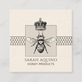 Apiary imker Honeycomb Crown Honey Vierkante Visitekaartje