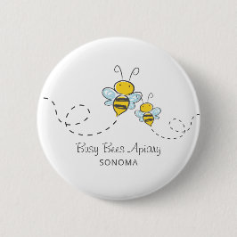 Apiary imker Logo met mannetjesbijen Ronde Button 5,7 Cm