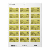 Apiary Info Honey Nutrition Facts Straw Gold Etiket (Full Sheet)