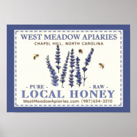 Apiary Name Farmer's Market Local Honey Poster