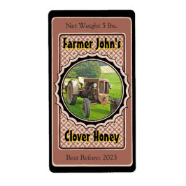 Apiary Photo Diamond Custom Honey Jar Labels