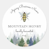 Apiary Product Berg Honey Forest Tree Bee Ronde Sticker (Voorkant)