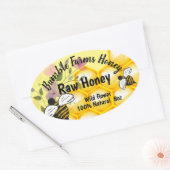 Apiary RAW HONEY Custom OVAL label (Envelop)