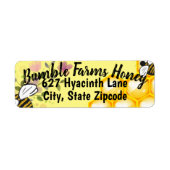 Apiary RAW HONEY Custom RETURS ADDRESS Label (Voorkant)