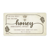 Apiary  rustic calligraphy honey tak etiket (Voorkant)