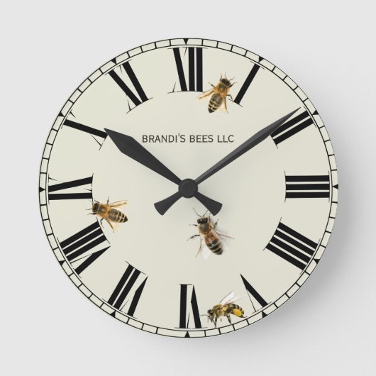 Apiary Shop Clock van Worker Bee Ronde Klok (Voorkant)