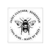 Apiary Stamp with Honeybee Rubberstempel (Afrduk)