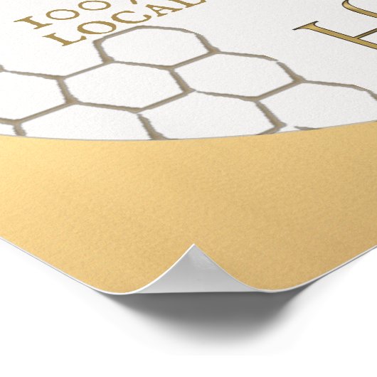 Apiary Sunflower Bee Honeycomb Gold Gradient Poster (Hoek)