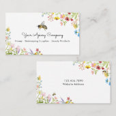 Apiary waterverf Bee Wildflower Visitekaartje (Voorkant / Achterkant)