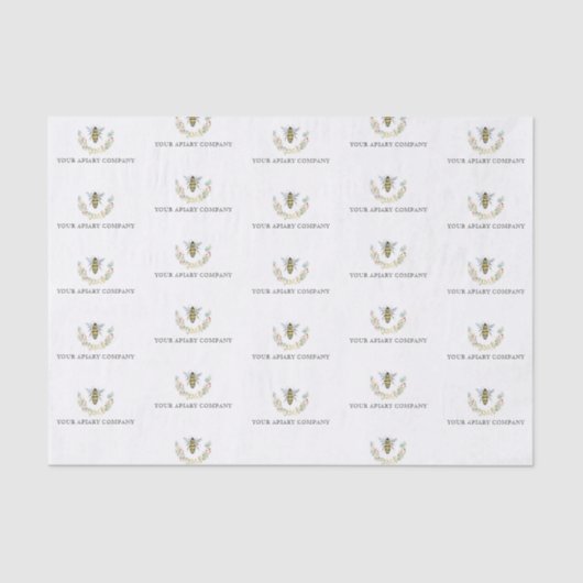 Apiary waterverf Wildflower Honey Bee Apiary Tissuepapier (Voorkant)