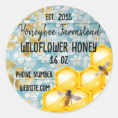 Apiary Wildflower Honey bee boerderij 16oz aanpasb Ronde Sticker (Voorkant)
