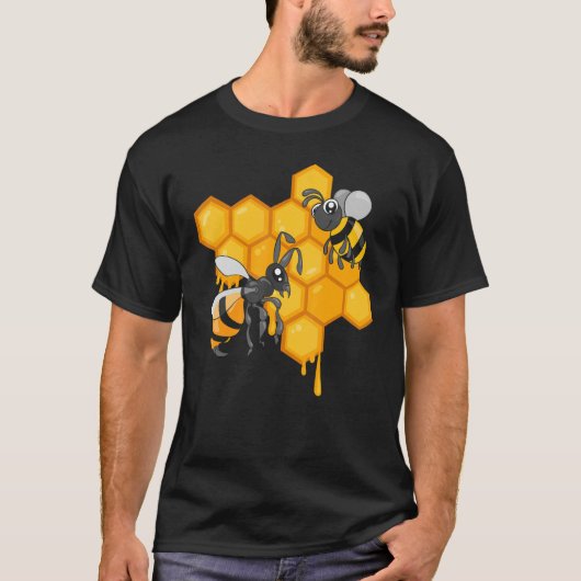 Apiculture Cute Bees Honeycomb Bee Hive Beekeeping T-shirt (Voorkant)