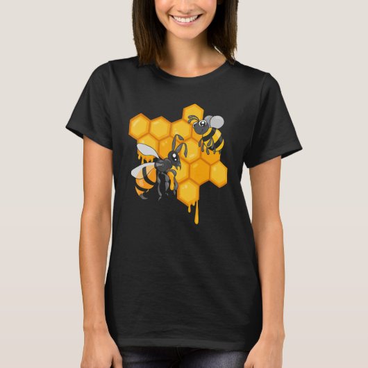 Apiculture Cute Bees Honeycomb Bee Hive Beekeeping T-shirt (Voorkant)
