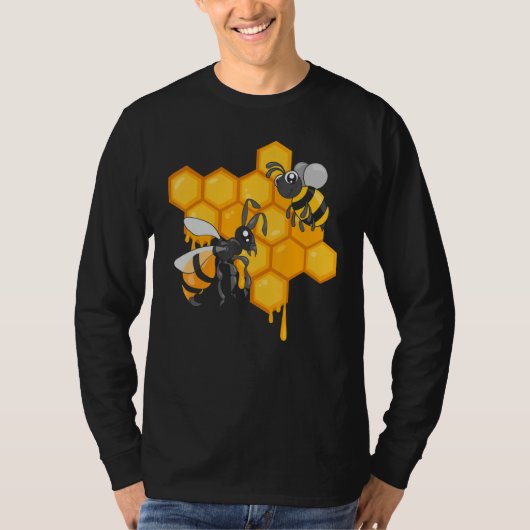 Apiculture Cute Bees Honeycomb Bee Hive Beekeeping T-shirt (Voorkant)