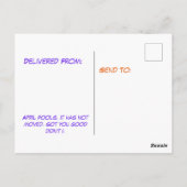 Apil gek dag pinguïn met koffers briefkaart (Achterkant)