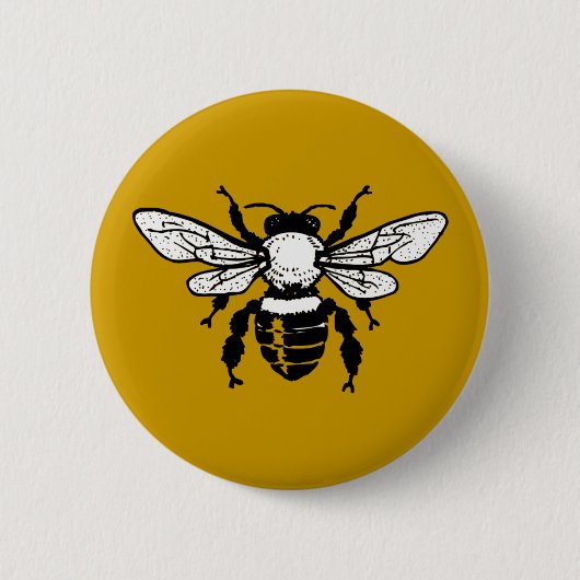 Apis Mellifera Honeybee Button (Voorkant)