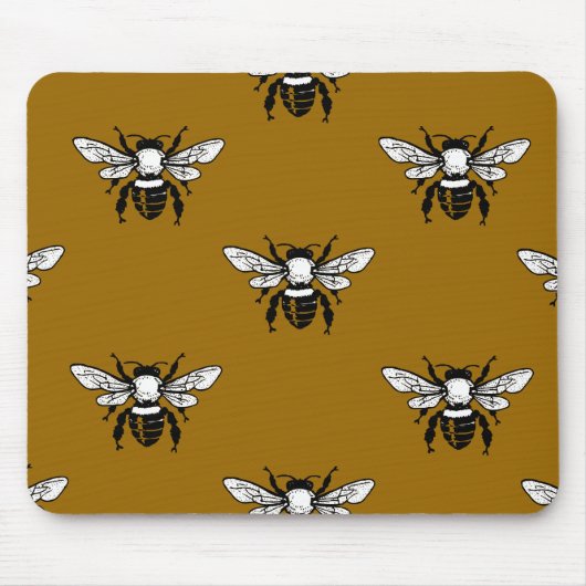 Apis Mellifera Honeybee Pattern Mousepad Muismat (Voorkant)