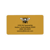 Apis Mellifera Honingbij Adreslabel Zwart Etiket (Voorkant)