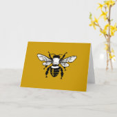 Apis Mellifera Honingbij Wenskaart Kaart (Gele Bloem)