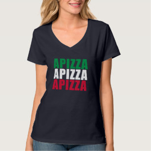 Apizza Italiaanse vlag New Haven Stijl Pizza T-shirt