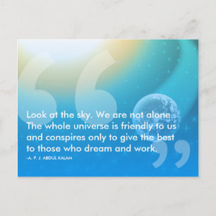 APJ Abdul Kalam succesquote Briefkaart
