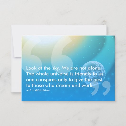 APJ Abdul Kalam succesquote Kaart (Voorkant)