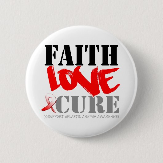 Aplastic Anemia Faith Love Cure Ronde Button 5,7 Cm (Voorkant)