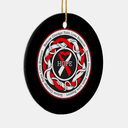 Aplastic Anemia Hope Intertwind Ribbon Keramisch Ornament (Rechts)
