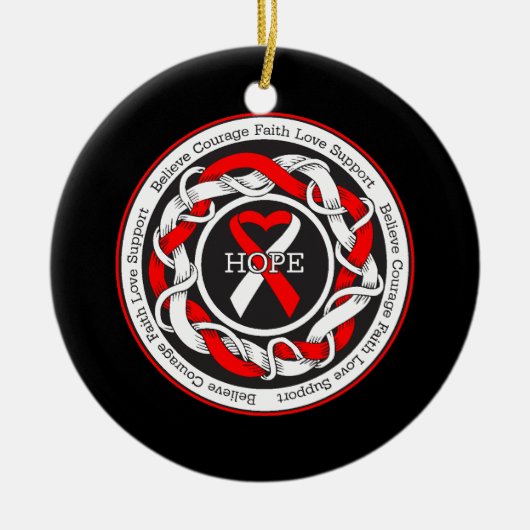 Aplastic Anemia Hope Intertwind Ribbon Keramisch Ornament (Voorkant)