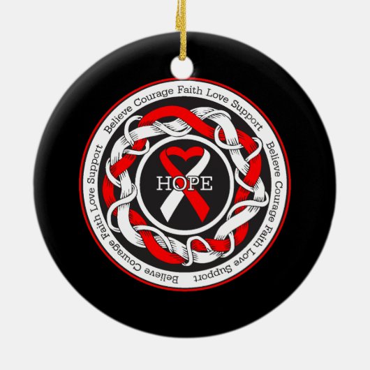 Aplastic Anemia Hope Intertwind Ribbon Keramisch Ornament (Achterkant)