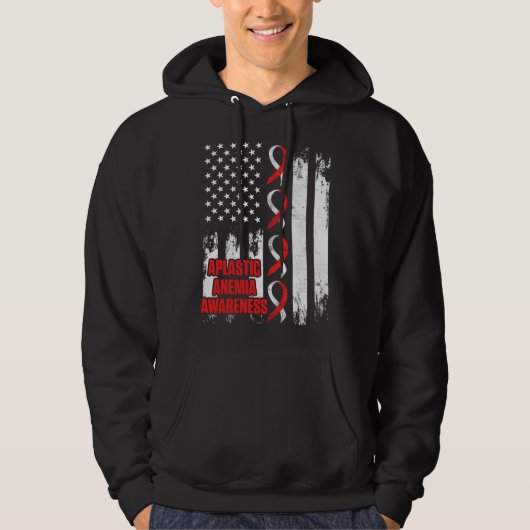 Aplastic Anemia Survivor USA Aware Anemic Warrior Hoodie (Voorkant)